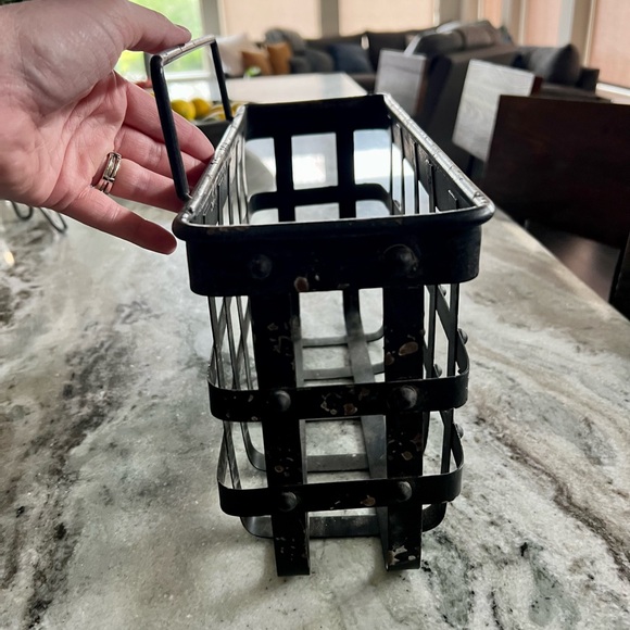 Distressed Metal Wall Hanging Basket - Picture 5 of 5